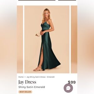 Birdy Grey Shiny Satin Dress - Emerald
